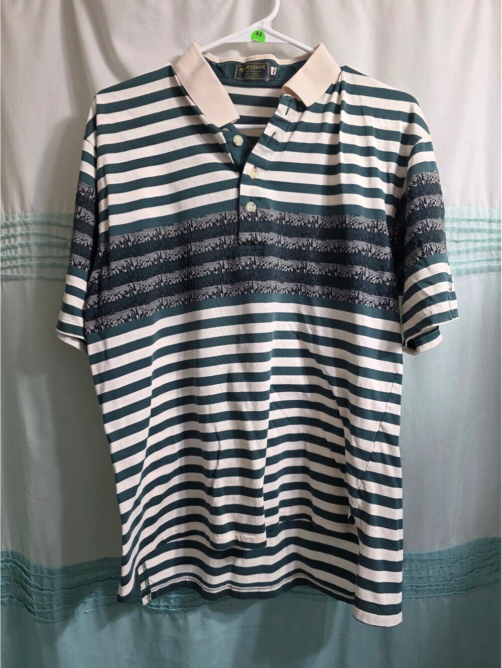 Descente Golf Edition Men's Striped Polo Shirt Size Large